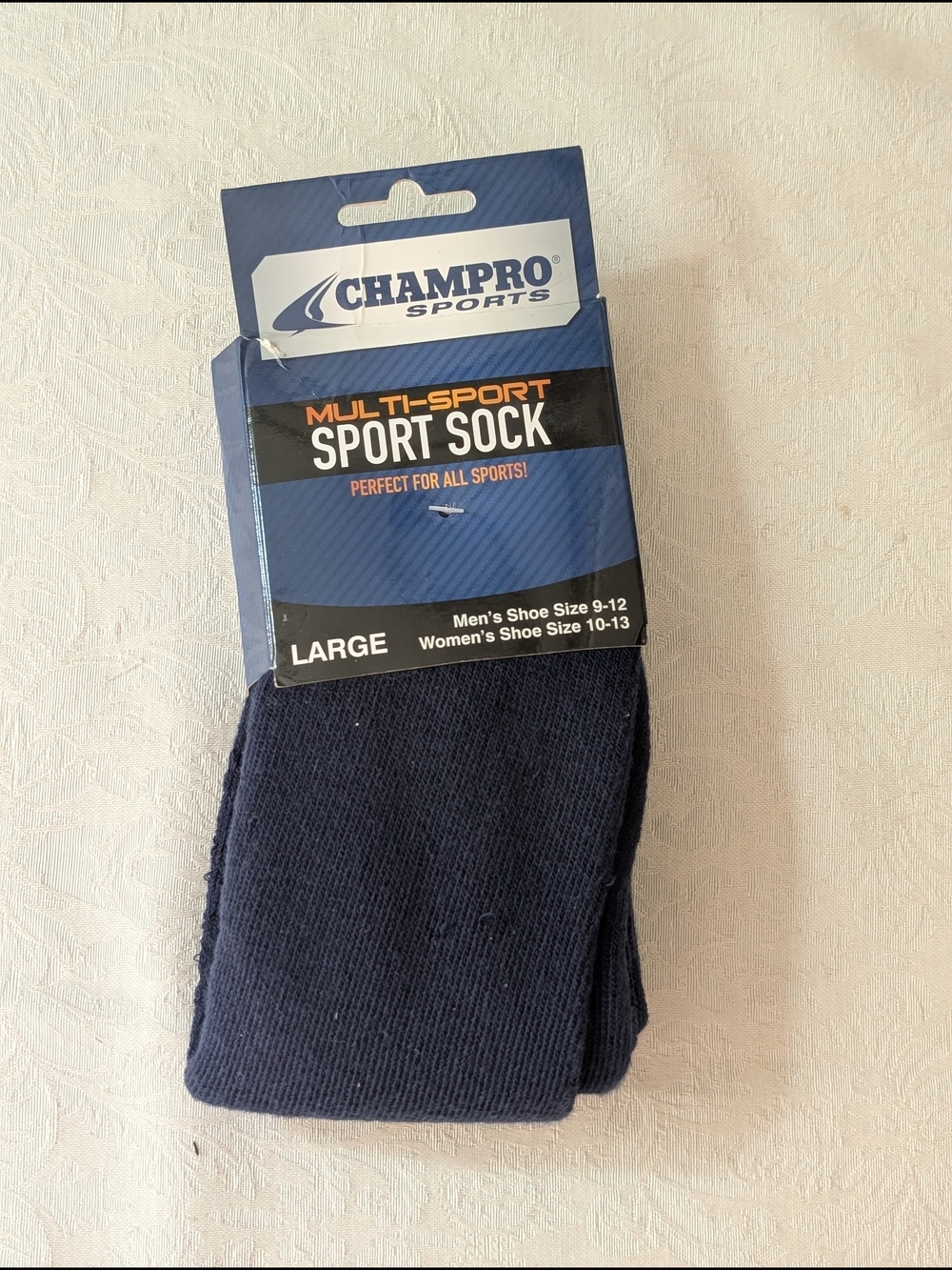 Champro Sports Men's/Women's Tube Socks Navy Size L Solid Polyester 1 Pair